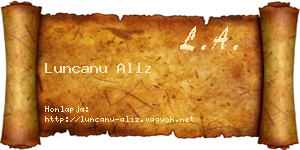 Luncanu Aliz névjegykártya